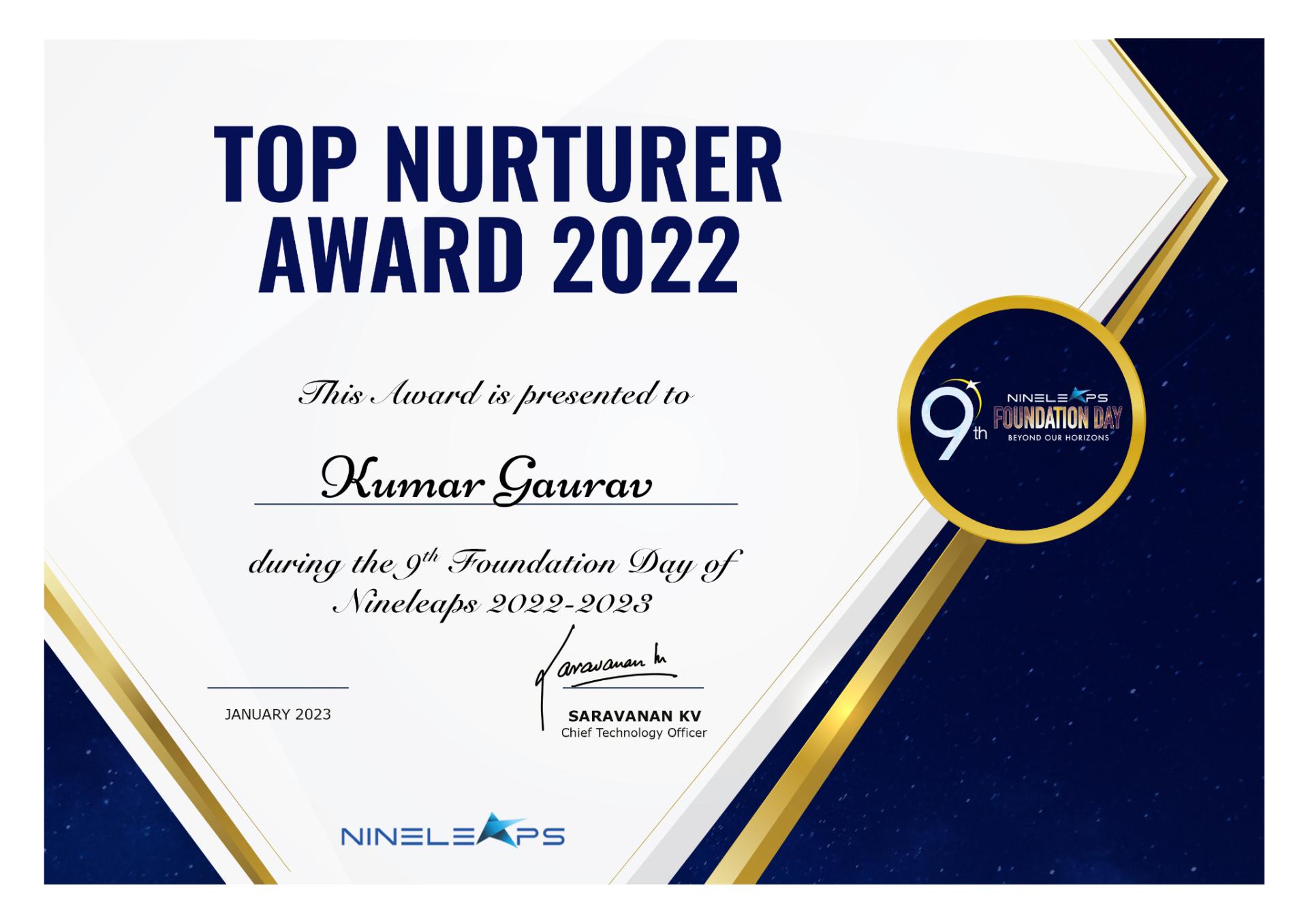Top Nurturer Award 2022