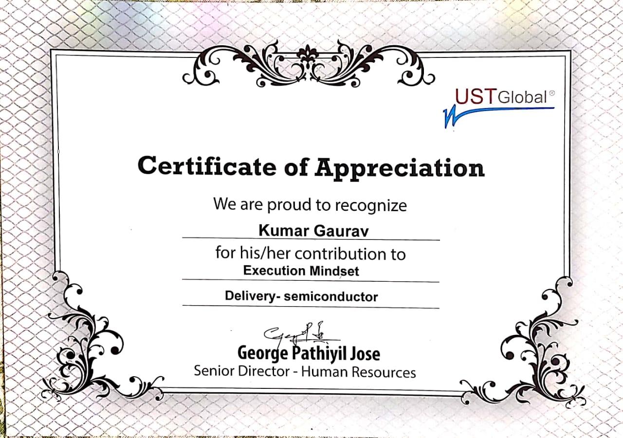 Certificate of Appreciation (Semiconductor)